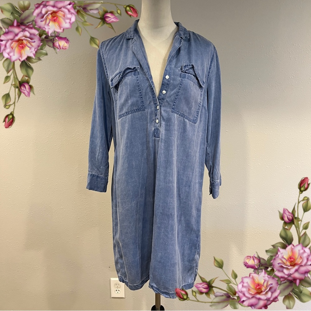 Old Navy Blue Denim loose fit Shirt Dress‎ size medium